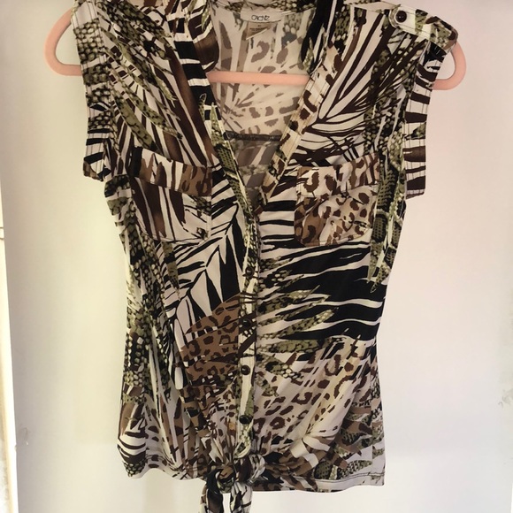 Cache’ jungle print top - Picture 1 of 12
